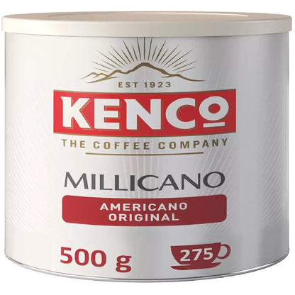 Kenco Millicano Instant Coffee Americano Original 500g Jar Fine Blend Rich