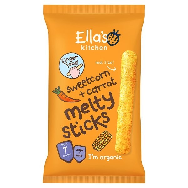 5x 16g Ella's Kitchen Sweetcorn + Carrot Melty Sticks 7+ Months
