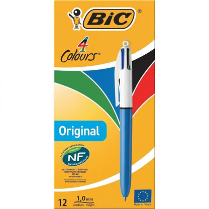 BIC 4 Colours Original Ballpoint Pens Medium Point 1.0mm - Box of 12 Bulk