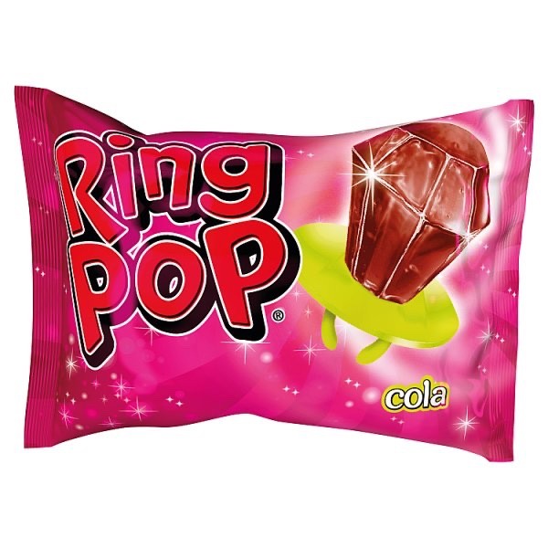 24 x 10g Ring Pop Hard Candy Jewel Ring Raspberry Blackcurrant Cola Sweets
