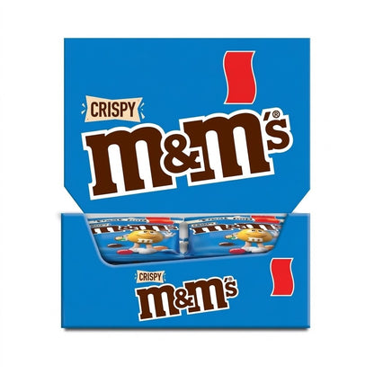 16 x 77g M&M'S Crispy Milk Chocolate Pouch Bag Crisp Rice Sugar Shell Candy