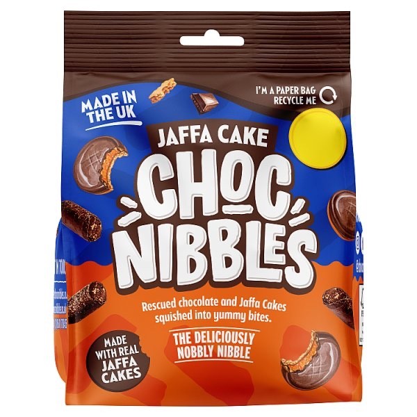 12 x 135g Jaffa Cakes Choc Nibbles Chocolate Biscuit Orange Confectionery Bag