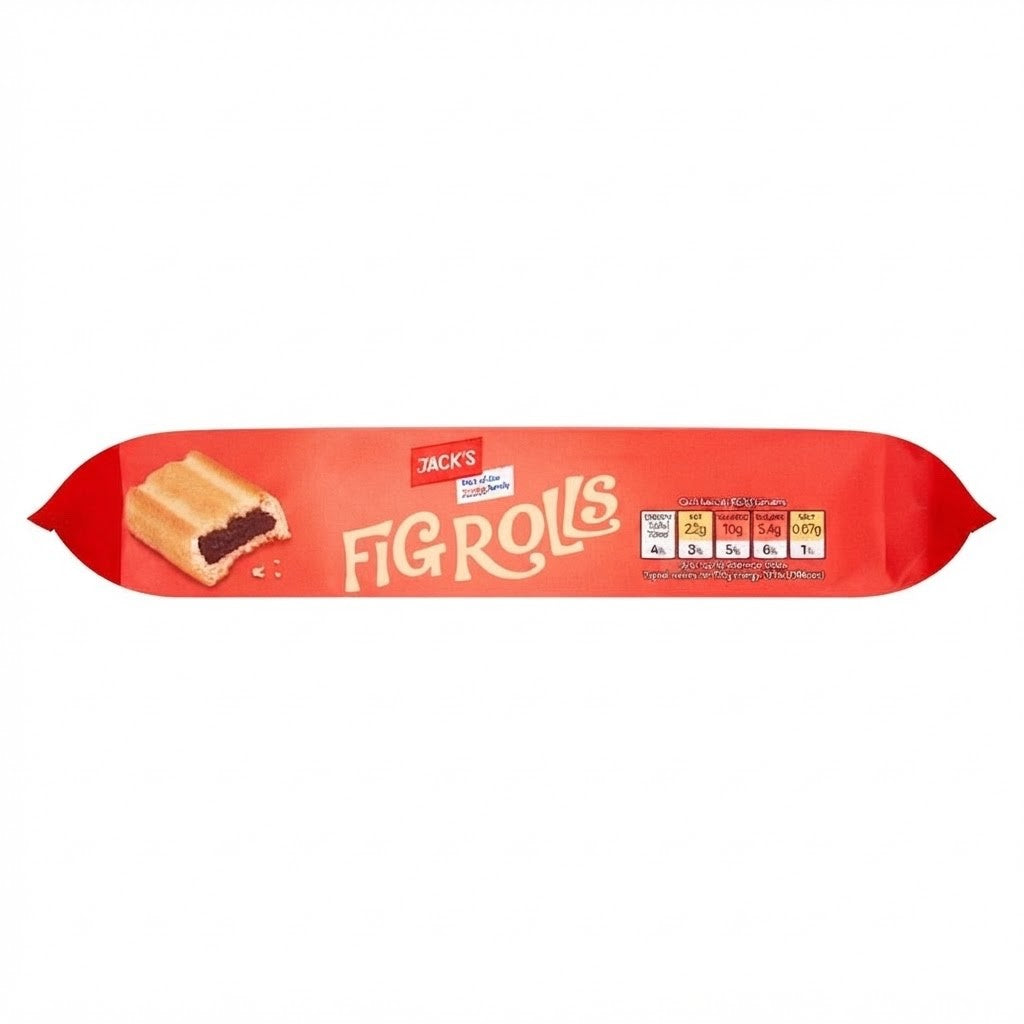 12 x 200g Pack | Jack's Fig Rolls, Light Golden Pastry Filled with Fig Paste