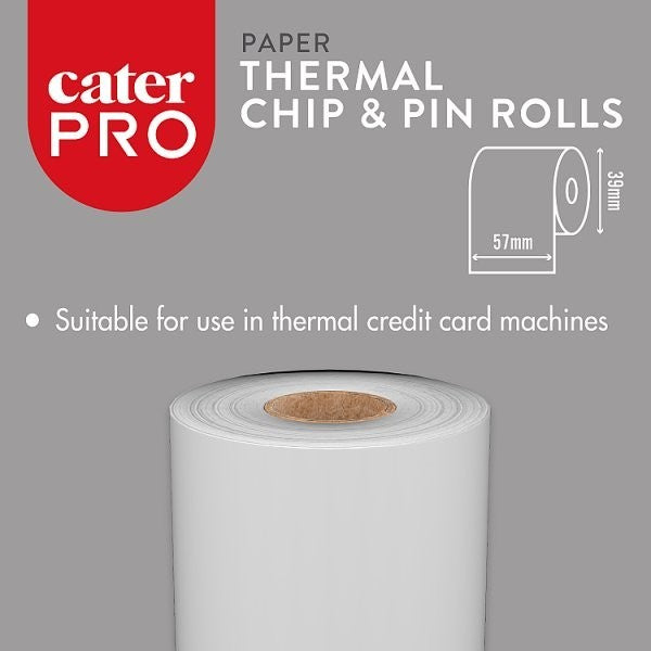 CaterPro 57mm x 39mm Thermal Till Rolls PDQ 10 Rolls Pack 1 or 5 Pack
