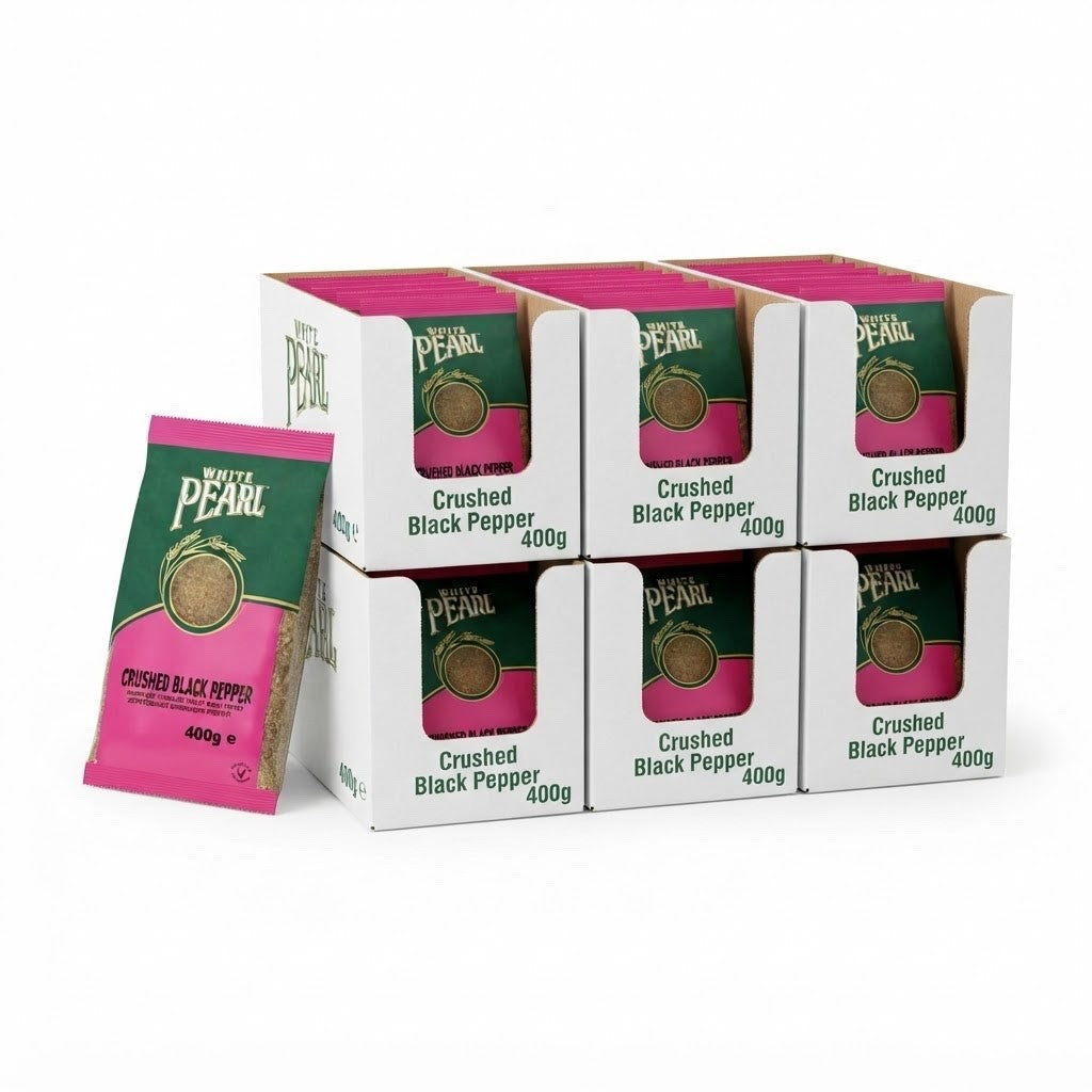 400g x 10 Pack | White Pearl Crushed Black Pepper