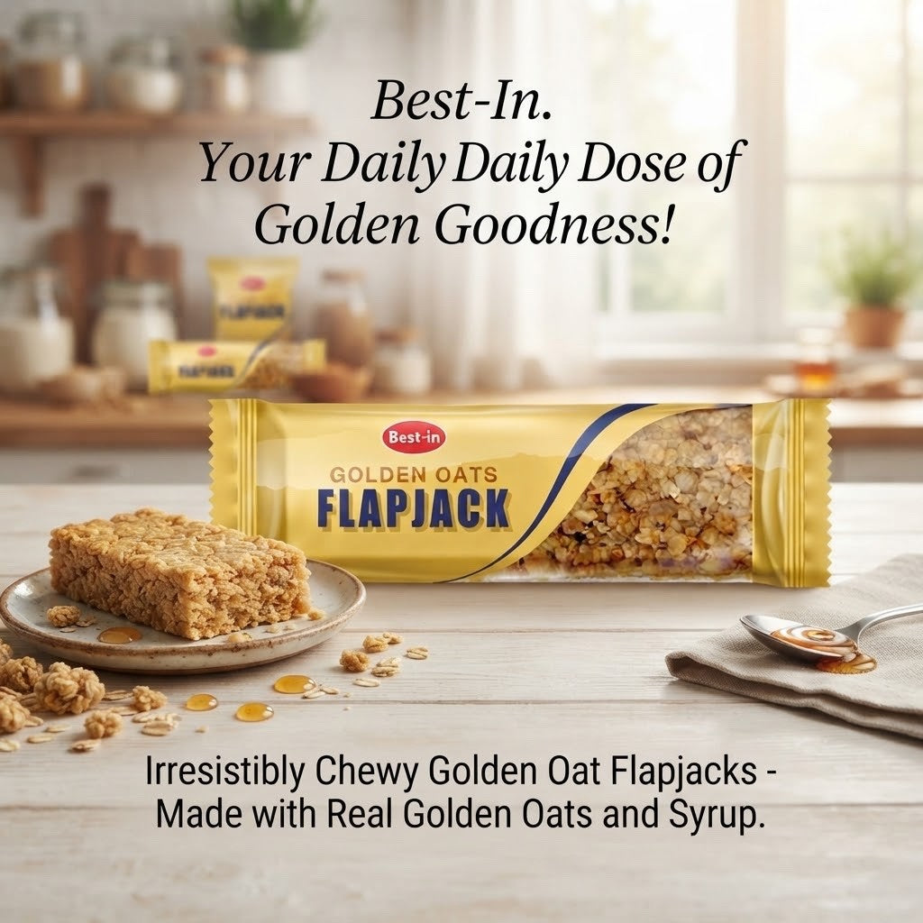 85g x 12 | Best-In Flapjack-Caramel, Choc Chip, Golden Oats,orRaspberry Bakewell