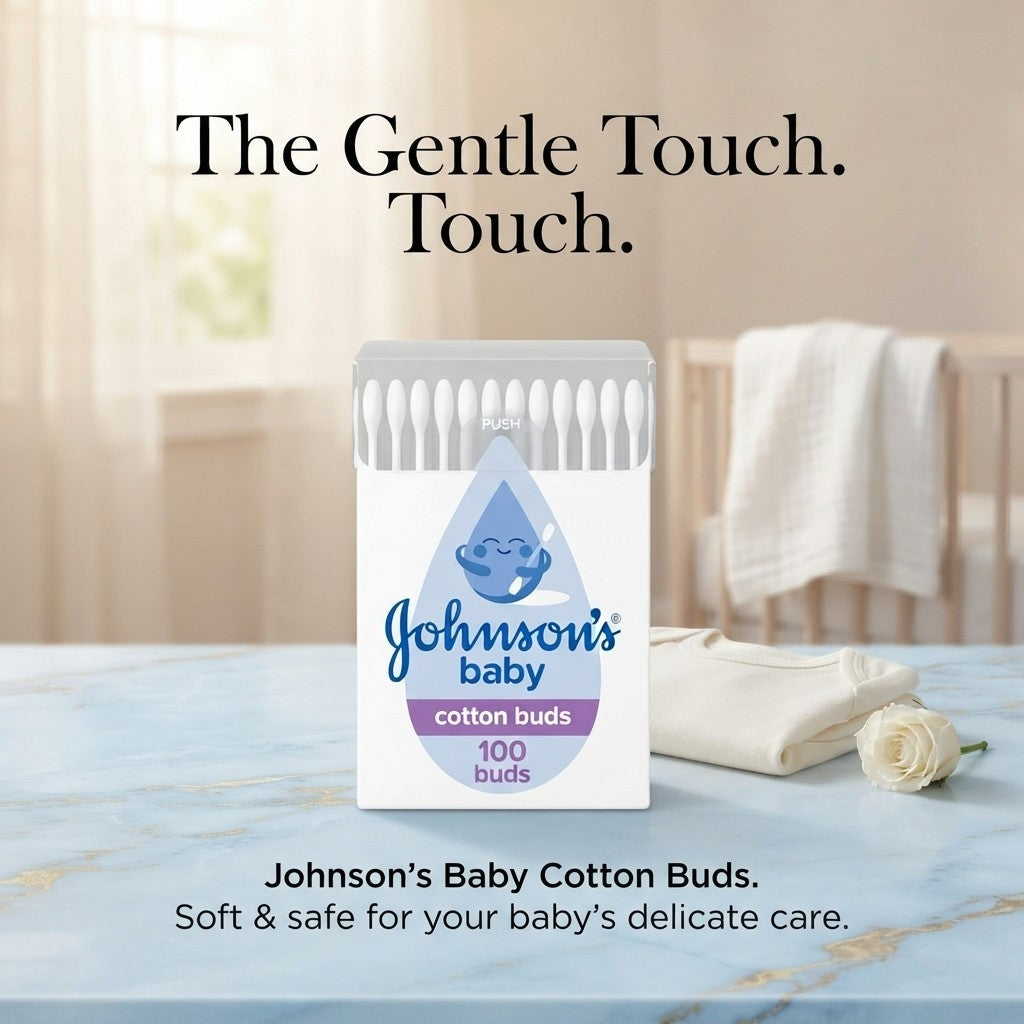 12x 100s Johnson's Baby Cotton Buds Soft & Safe Daily Care