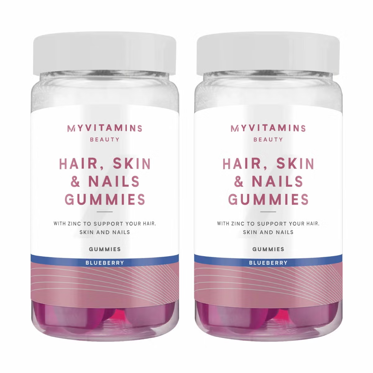 2 x 120 Count MyVitamins Hair, Skin & Nails Gummies Blueberry - Zinc, Biotin ..