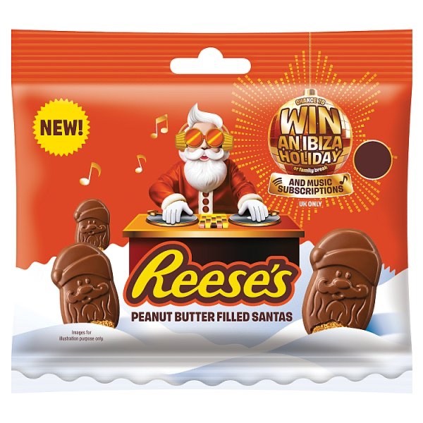 20 x 55g Reese's Peanut Butter Filled Santas Chocolate Christmas Treat Bag
