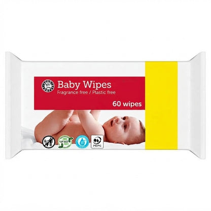 10x 60s Wipes Plastic Free Euro Shopper Fragrance Free Baby