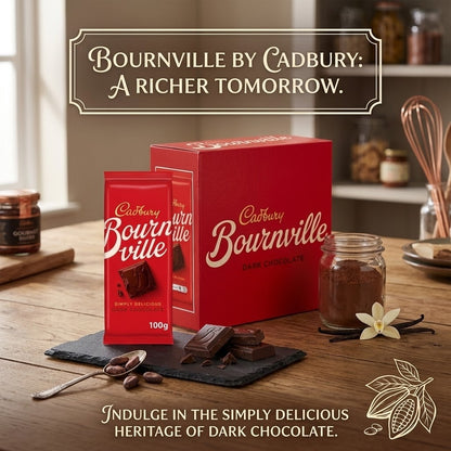 18 x 100g Cadbury Bournville Dark Chocolate Bars Bulk Box 18 Packs Wholesale