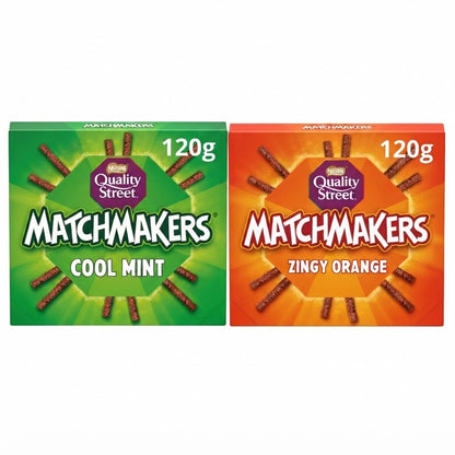 Quality Street Matchmakers Mint Orange Chocolate Sticks 120g Box Bulk Multipack