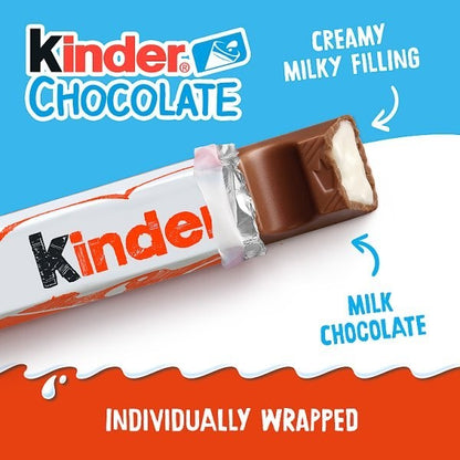 Kinder Medium Chocolate Bars Multipack Bulk Box - 21g (36 Pack or 288 Pack)