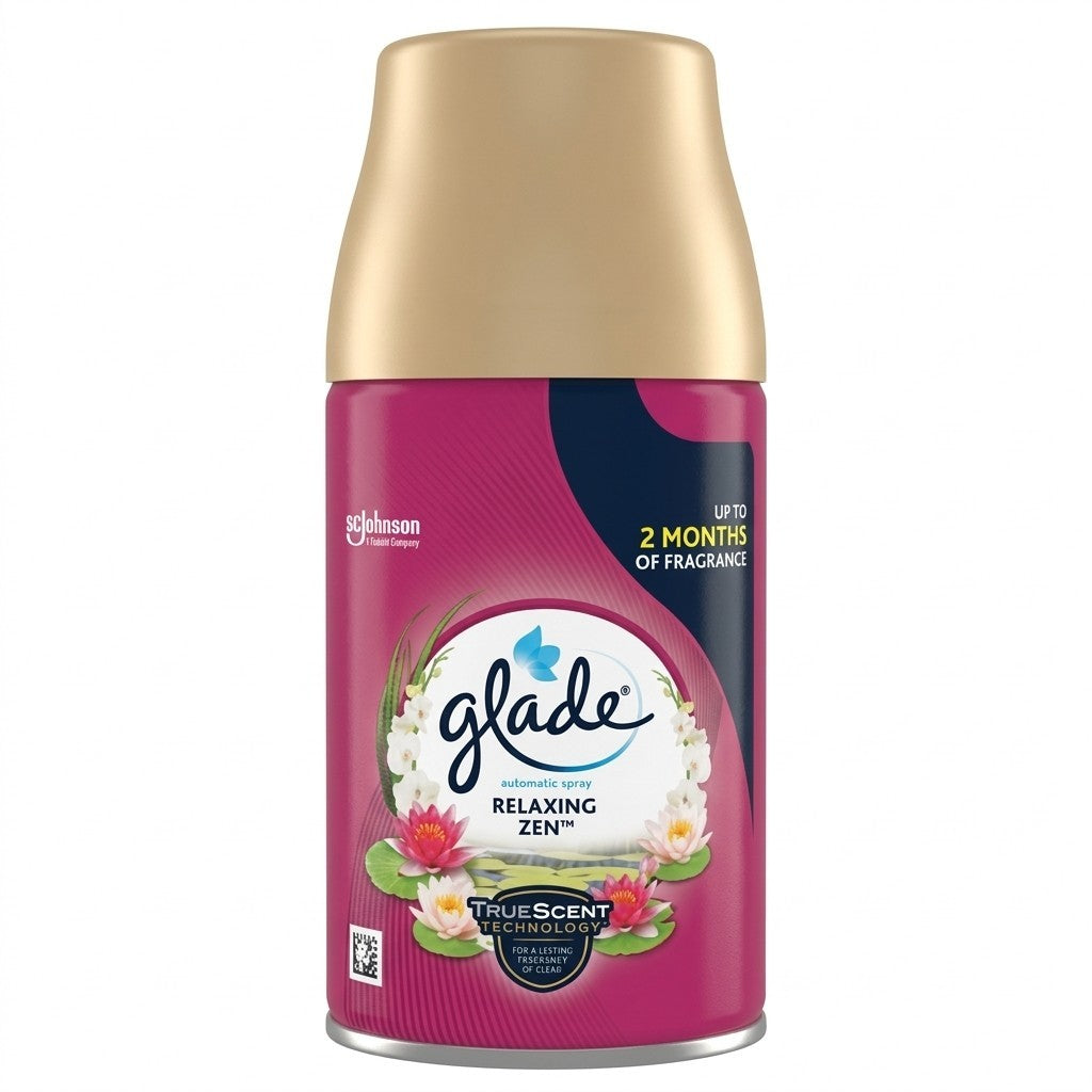 4x Glade Automatic Spray Refill Relaxing Zen Air Freshener 269ml Can