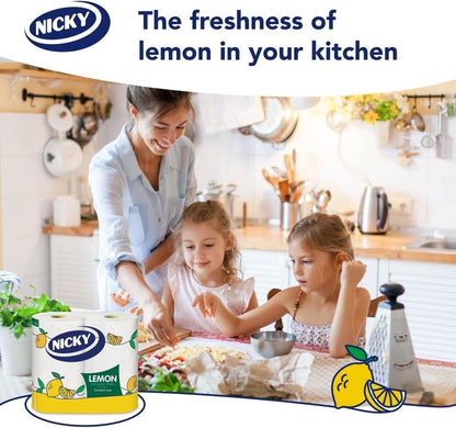 Nicky Super Lemon Kitchen Towel Scented 2 Ply Paper Roll White 12 or 16 Pack