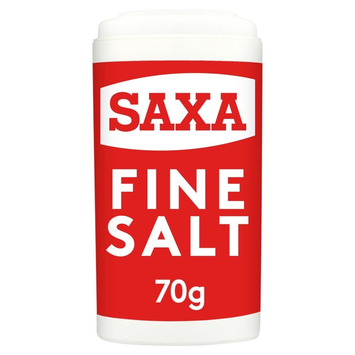 70g  x 12 Saxa Fine Table Salt - Fine Flowing Seasoning Cooking
