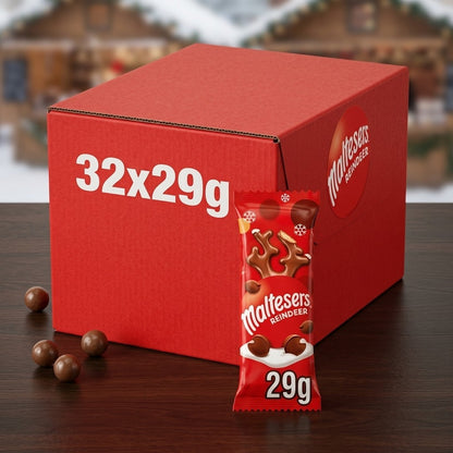 32x 29g Maltesers Reindeer Milk Chocolate Bars Full Display Box Christmas Gifts