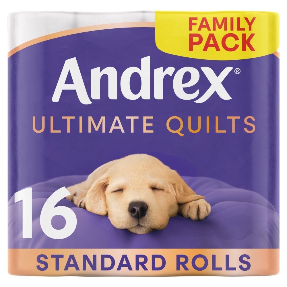 3 Ply 4 / 9 / 16 Pack Andrex Ultimate Quilts Toilet Tissue Bulk Loo Roll Paper