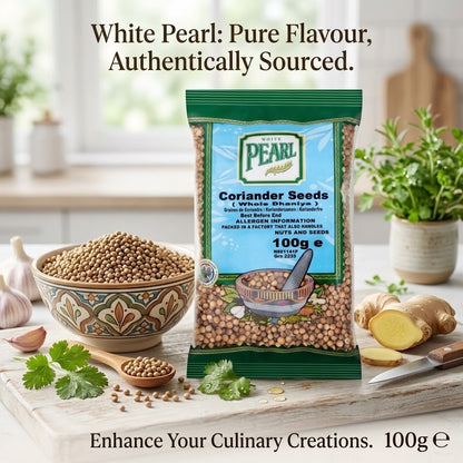 100g x 10 Pack - White Pearl Coriander Seeds Whole Dhaniya Premium Quality Spice