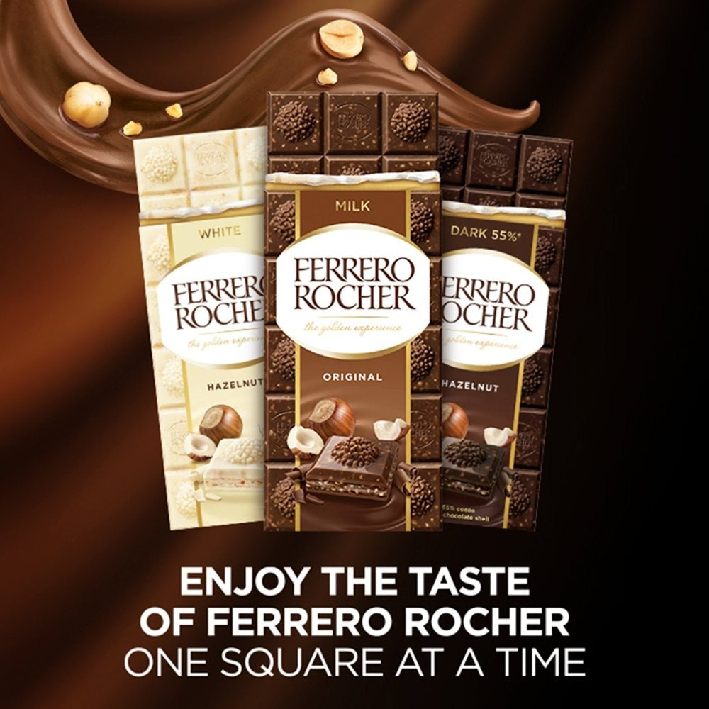 Ferrero Rocher Chocolate Bar 90g x8 Multipack Milk & White Hazelnut Bulk Buy Gif
