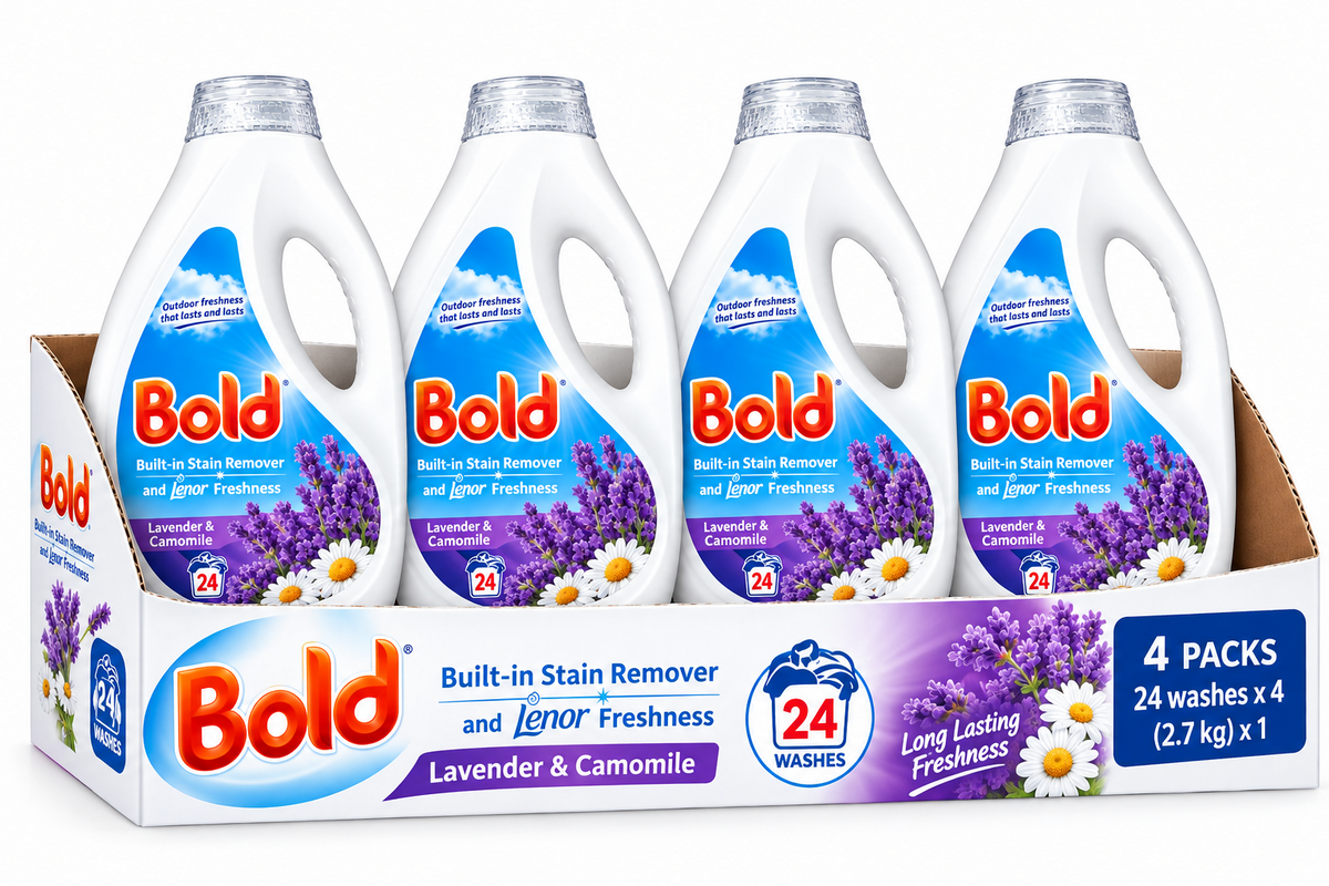 24 Wash × 4 Bold Liquid Laundry Detergent Gel Bio Washing Gel with Outdoor Fresh