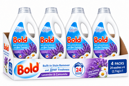 24 Wash × 4 Bold Liquid Laundry Detergent Gel Bio Washing Gel with Outdoor Fresh