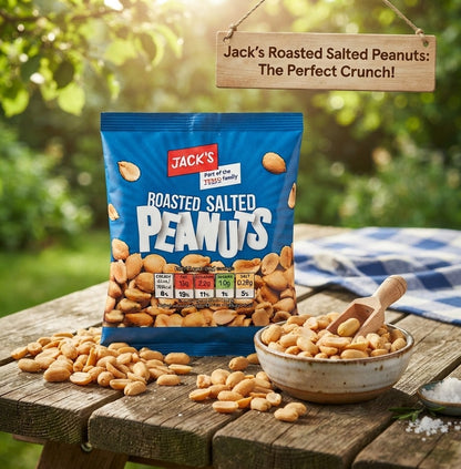 24x 75g Jack's Roasted Salted Peanuts Snack Savory Nuts
