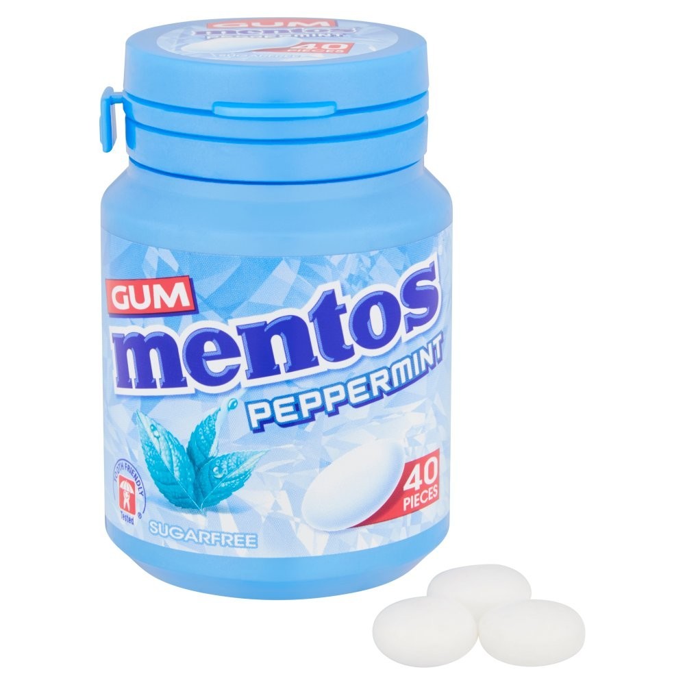 Mentos Sugarfree Chewing Gum Jars 40 Pieces Spearmint & Peppermint - Bulk