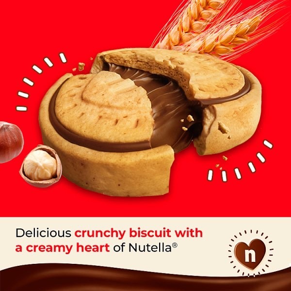 20 x 166g Nutella Hazelnut Chocolate Spread Filled Biscuits Tube Snack
