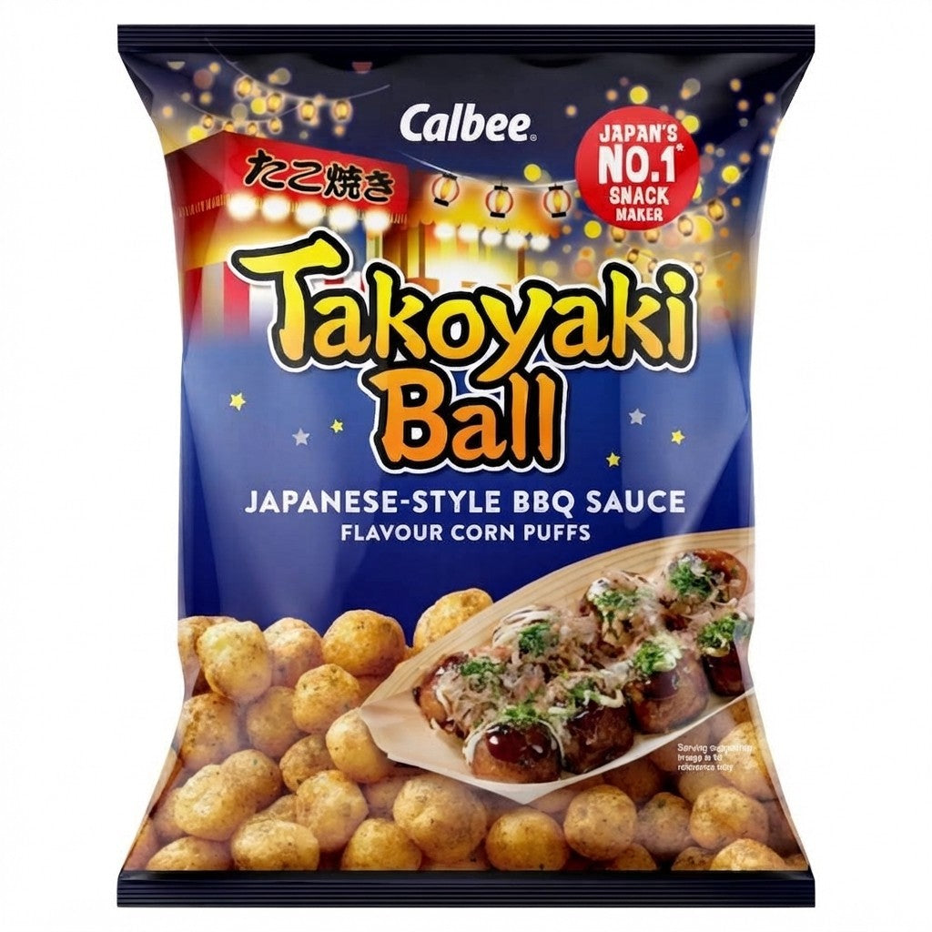 8x 75g Calbee Takoyaki Ball Japanese BBQ Corn Puffs