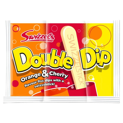 19g x 36 Pack Swizzels Double Dip Orange & Cherry Fizzy Powder retro Sweets Box
