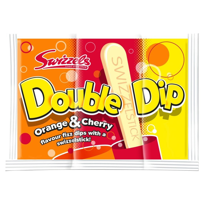 19g x 36 Pack Swizzels Double Dip Orange & Cherry Fizzy Powder retro Sweets Box