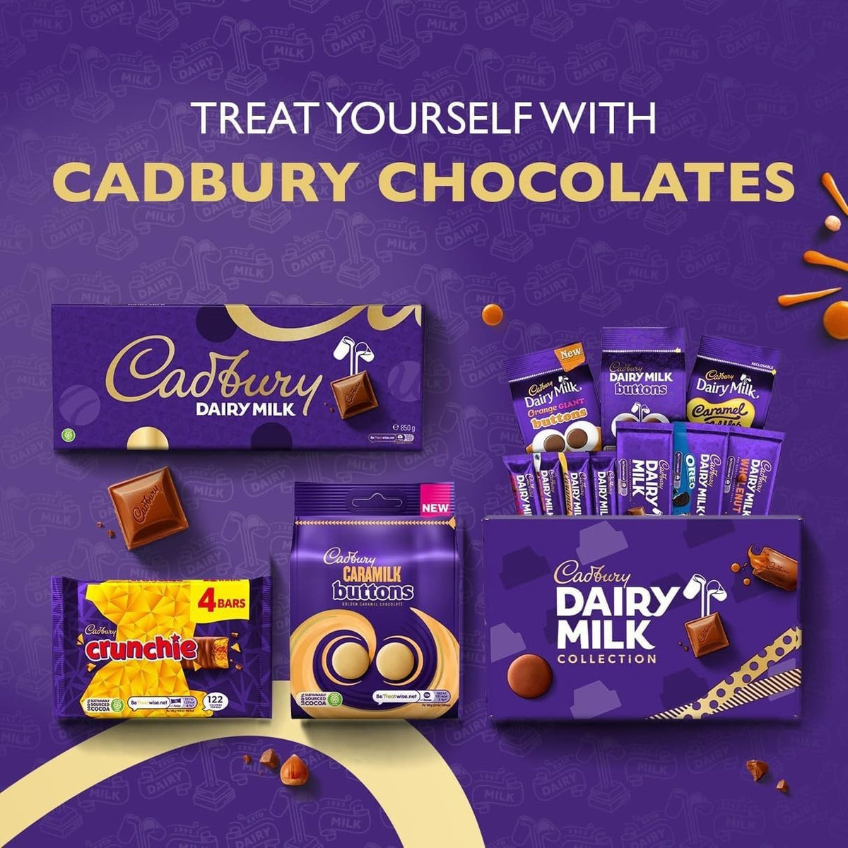 Cadbury Dairy Milk Caramel Chocolate Bar 120g x 16 Bulk Multi-Pack