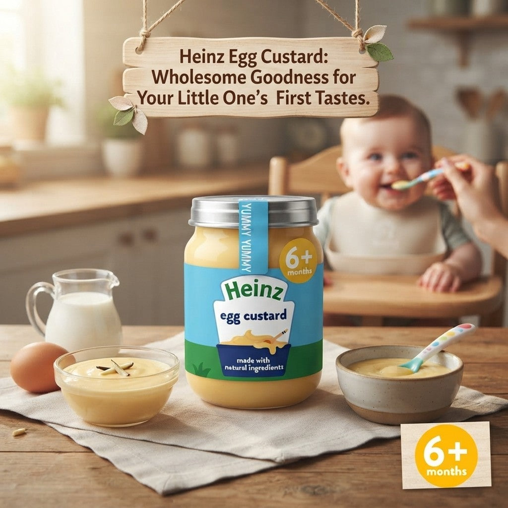 6x 120g Heinz Egg Custard Baby Dessert 6+ Months