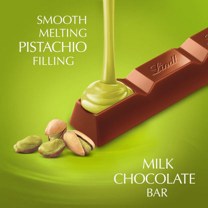 Lindt Lindor Chocolate Treat Bars 38g x 24 Box - Milk, Pistachio, Salted Caramel