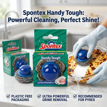12x Spontex Handy Tough Scourer Single Pack (Case of 12 - 12 Scourers Total)