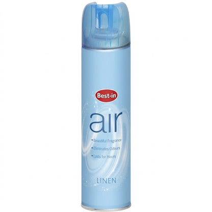 6 x Best-In Air Freshener Linen Fragrance Spray 240ml Room Odour Neutraliser