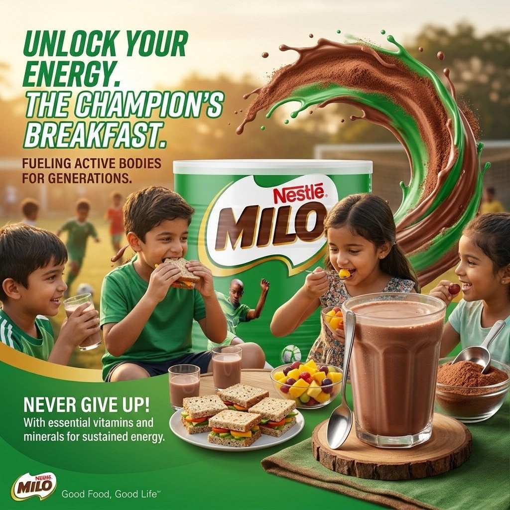 400g Pack - Nestlé Milo Chocolate Malt Powder Drink Fortified Milk Cocoa Can