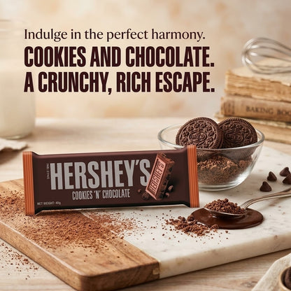 24 x 40g Hershey’s Cookies ‘N’ Chocolate Bars Bulk Pack Box Milk Chocolate Snack