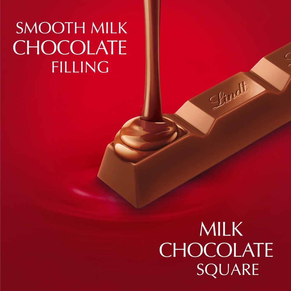 Lindt Lindor Chocolate Treat Bars 38g x 24 Box - Milk, Pistachio, Salted Caramel
