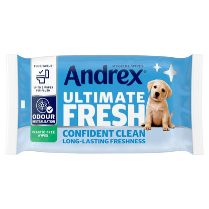 36s Andrex Ultimate Fresh Moist Toilet Tissue Wipes Odour Control Flushable Bulk