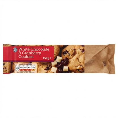11x 150g Euro Shopper White Chocolate & Cranberry Cookies Pack