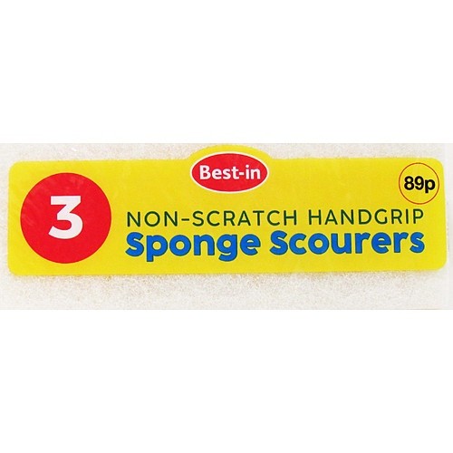 3pk × 10 Bestin Hand Grip Sponge Scourers Non Stick
