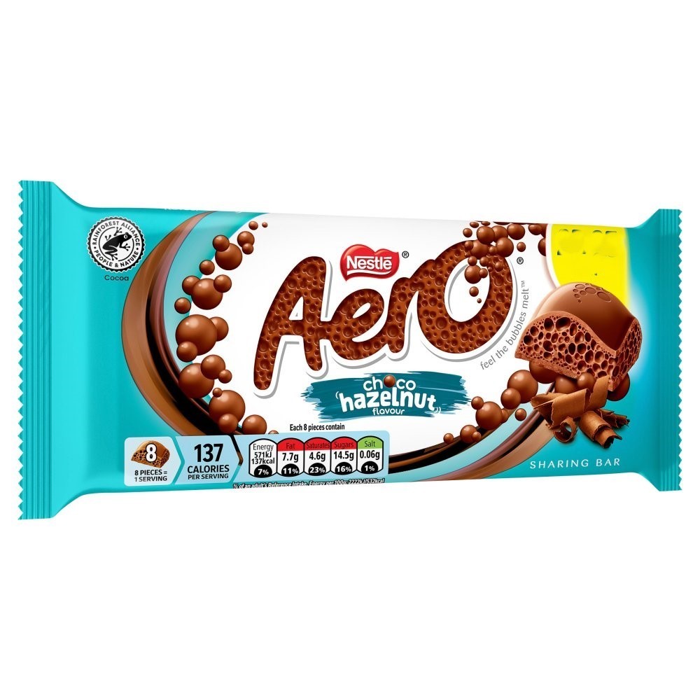 Nestle Aero Chocolate Sharing Bar 90g x 15 Bulk Box - Choice of Flavours