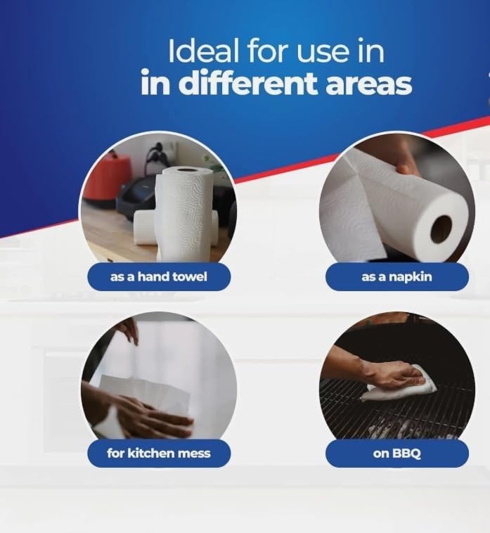 2/4 pack White Kitchen Roll Paper Towels Bulk Pack 2 Ply Absorbent