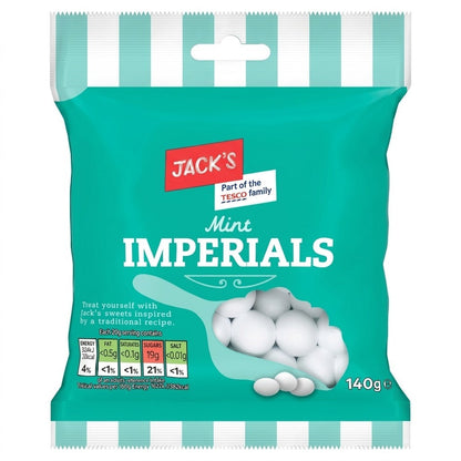 12x 140g Jack's Mint Imperials Refreshing Crispy Peppermint Sweets Bag