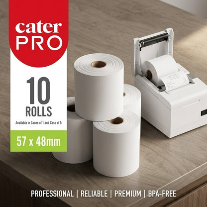CaterPro 57mm x 48mm Small Thermal Receipt Paper Rolls for EPOS Systems