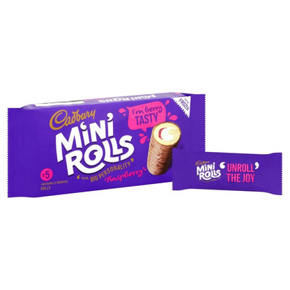 5pk × 12 Cadbury Milk Chocolate & Raspberry Mini Rolls Cakes Variety Pack - 12