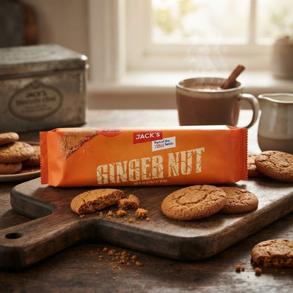 18 x 200g Pack | Jack's Ginger Nut Biscuits, Crunchy Ginger Biscuits Bulk Bundle