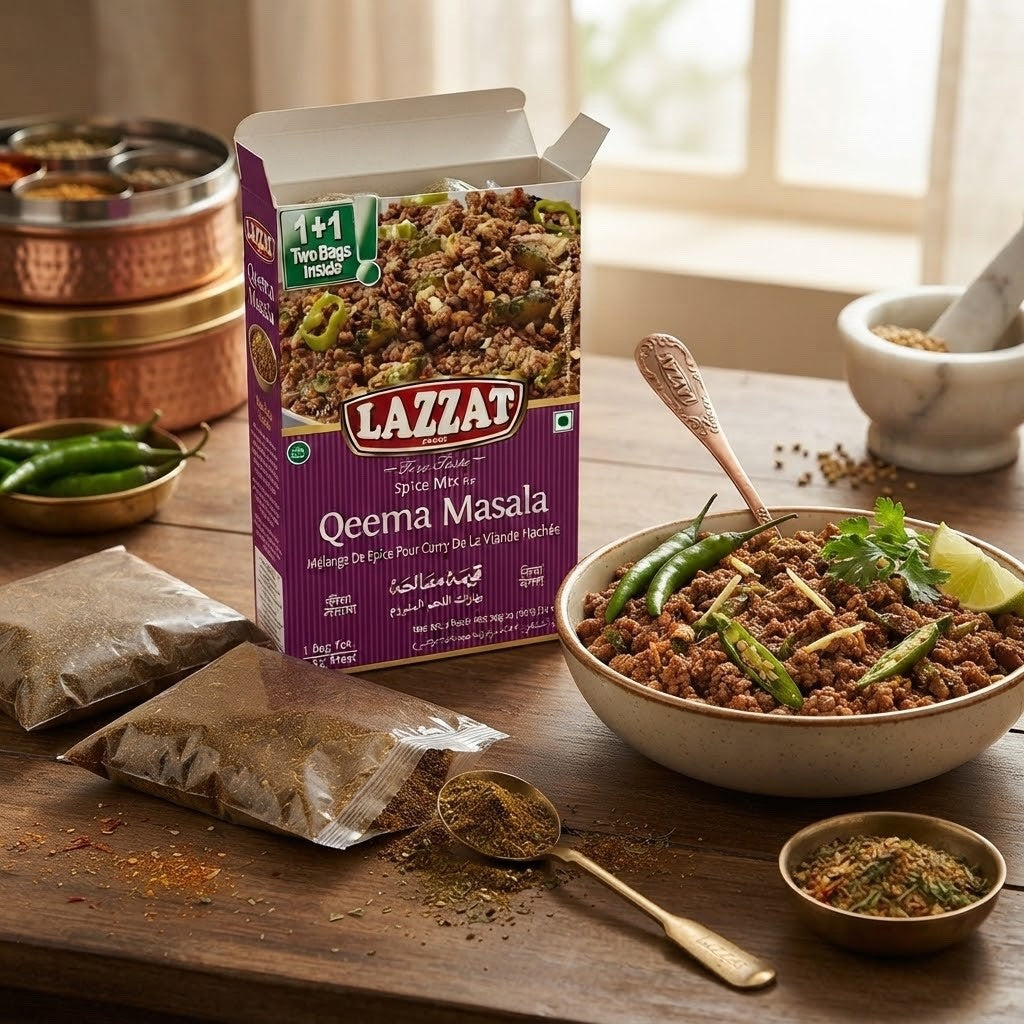 6 x 100g Lazzat Qeema Masala Spice Mix Box Bulk Pack Authentic Flavor